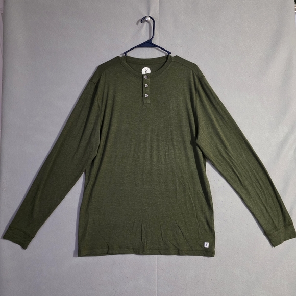 Toes On The Nose Other - NWOT Toes On The Nose Mens Green Heathered Henley Long Sleeve Shirt Size Large